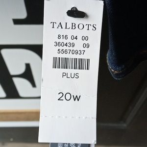 NWT Talbot jeans..size 20w high waist boot cut full length dark jean